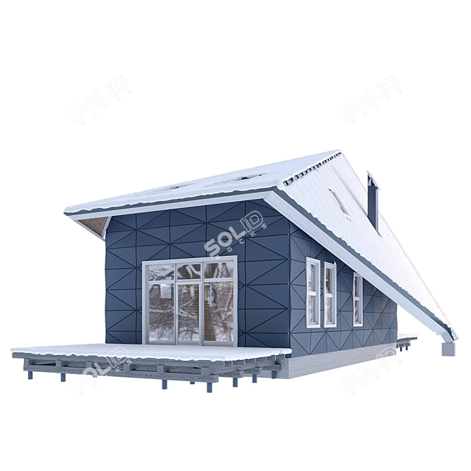 Cozy Forest Retreat: Winter House 3D model image 10