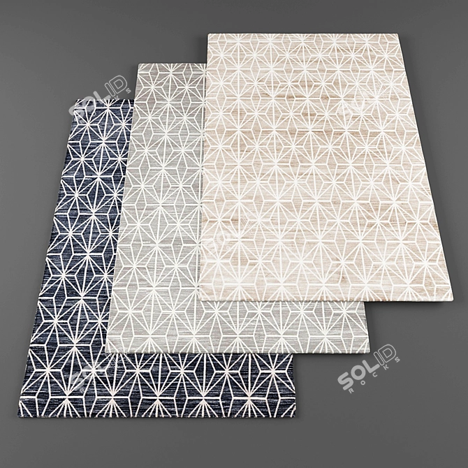 5-Piece Carpets Collection 3D model image 1