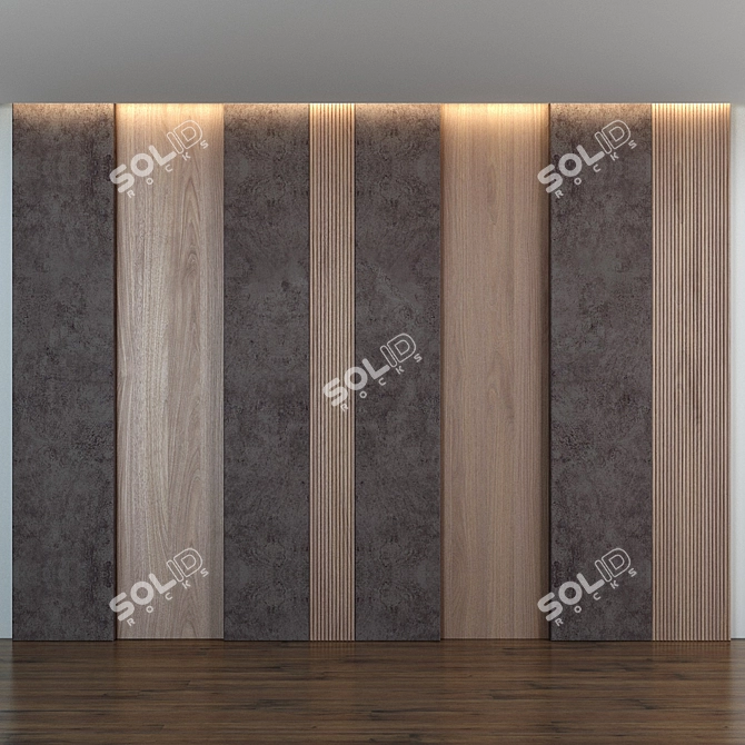 Modern Wood Wall Panel 10 3D model image 1