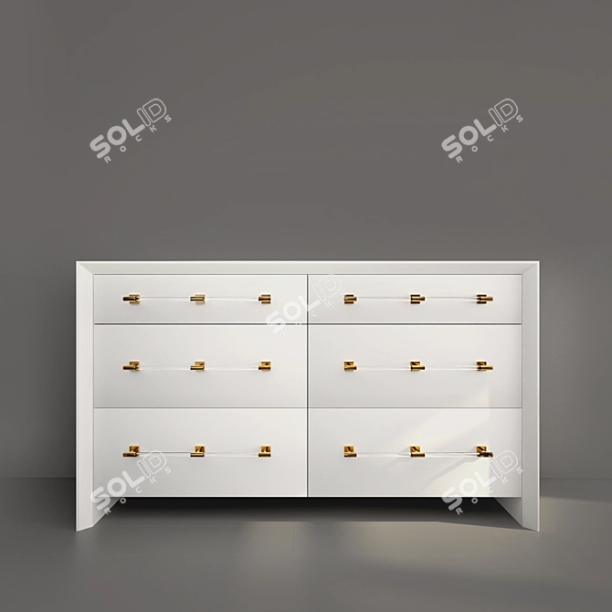 Anthropologie Merriton Three-Drawer Dresser Set - Elegant Storage Solution
Anthropologie Merriton Chest of Drawers - Stylish Space 3D model image 3