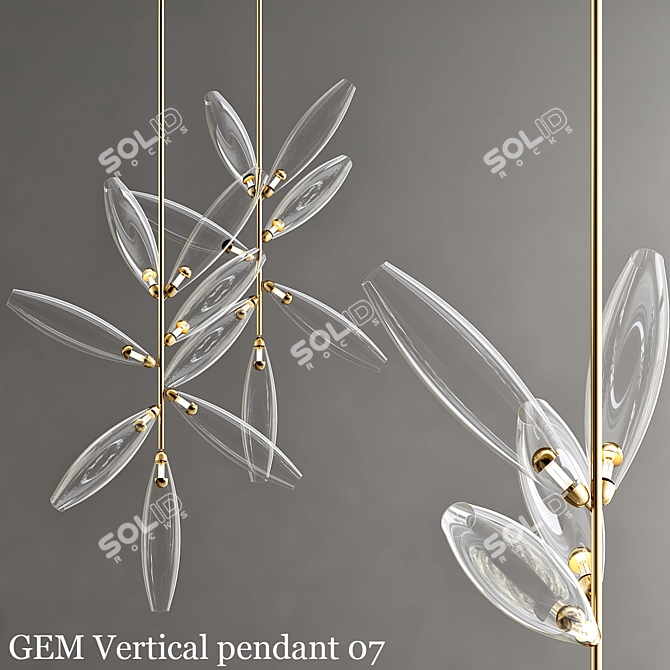 GEM Vertical Pendant 07: Versatile, Stylish, and High-Quality 3D model image 1