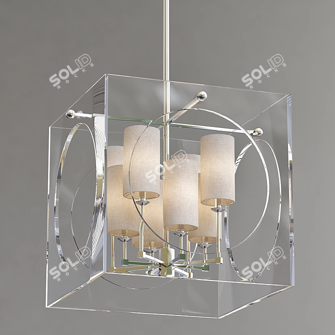Modern Acrylic Cube Chandelier 3D model image 1