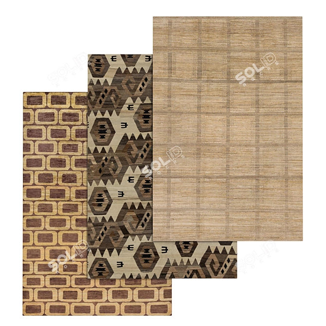 High-Quality Carpet Set 3D model image 1