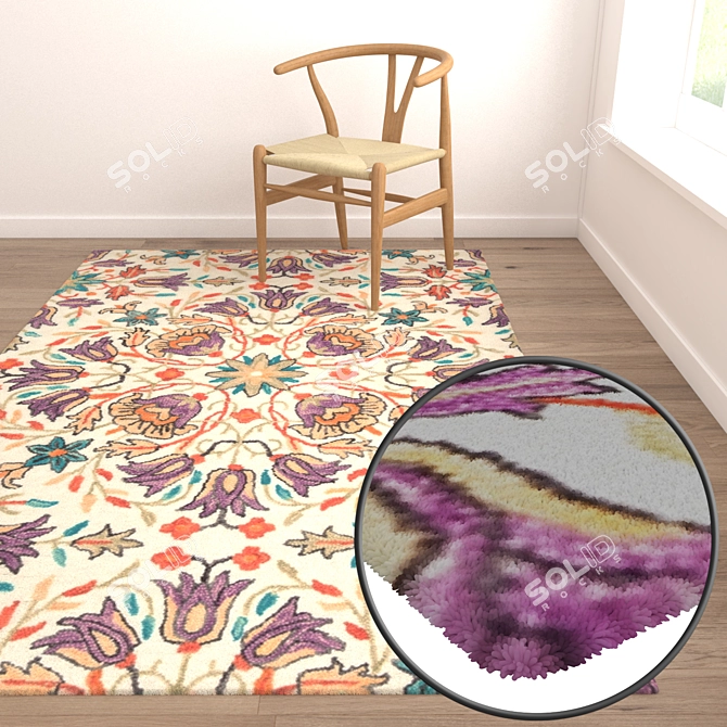 Luxury Carpet Set: High Quality Textures 3D model image 5