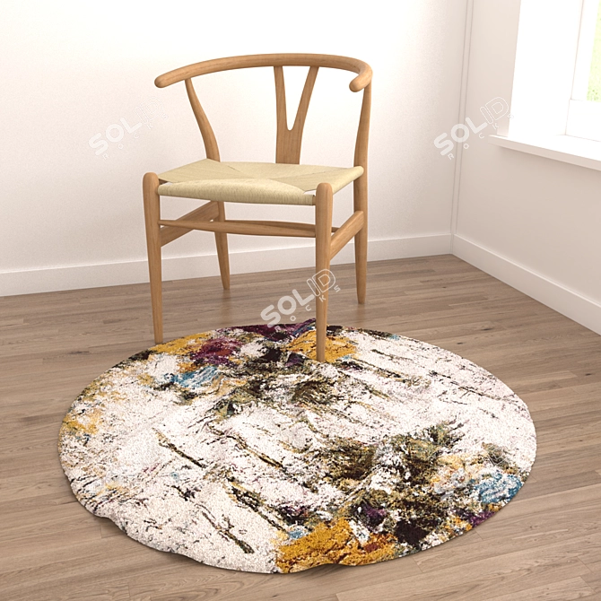 Versatile Round Carpets Set 3D model image 4