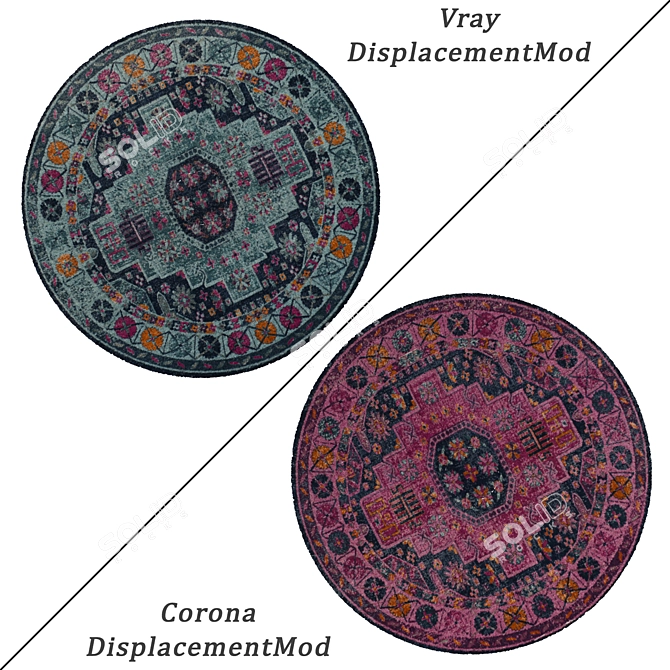 Round Carpets Set 21 - Versatile and DetailedRenders 3D model image 2