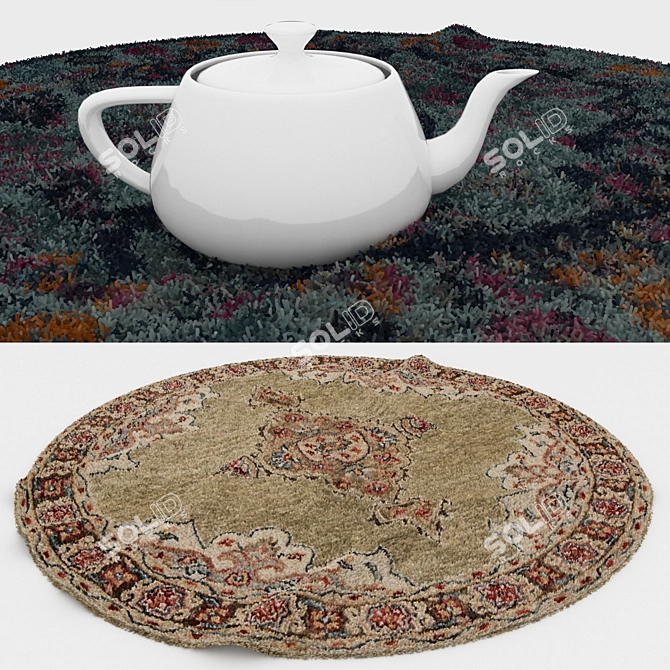 Round Carpets Set 21 - Versatile and DetailedRenders 3D model image 3