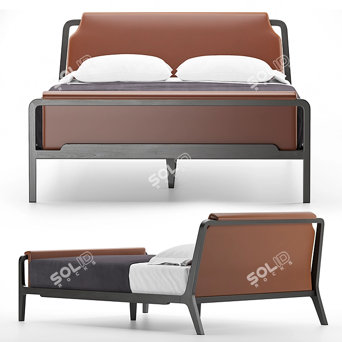 Fergus Bed: Elegant Queen-sized Comfort 3D model image 2