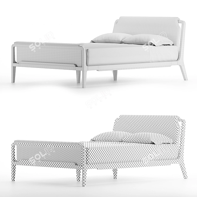 Fergus Bed: Elegant Queen-sized Comfort 3D model image 4