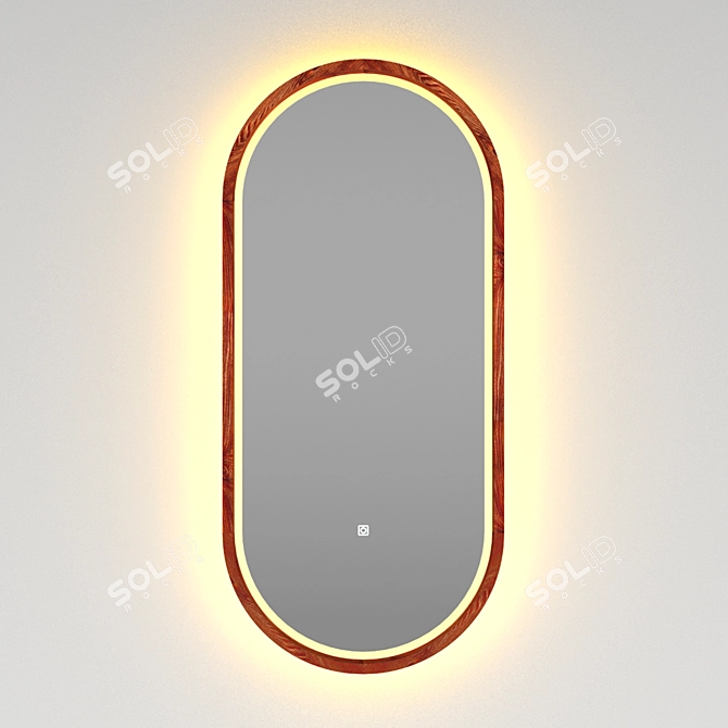 Elegant Ash Capsule Mirror 3D model image 2