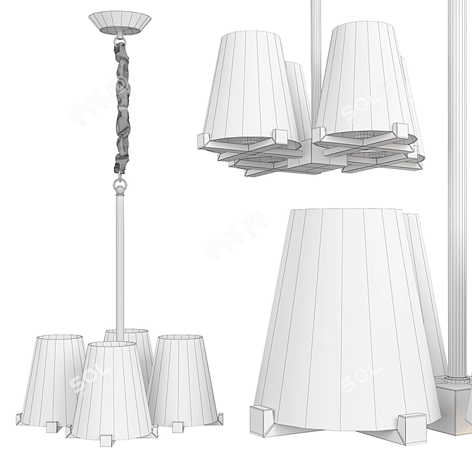 Elegant Anke Luxury Chandelier 3D model image 2
