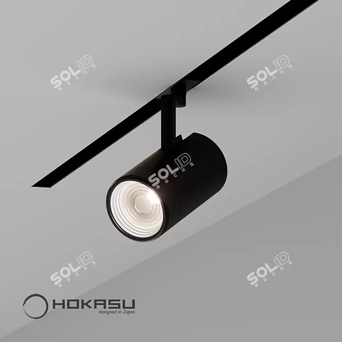 Sleek Tube Spotlight with Adjustable Magnetic Zoom 3D model image 1