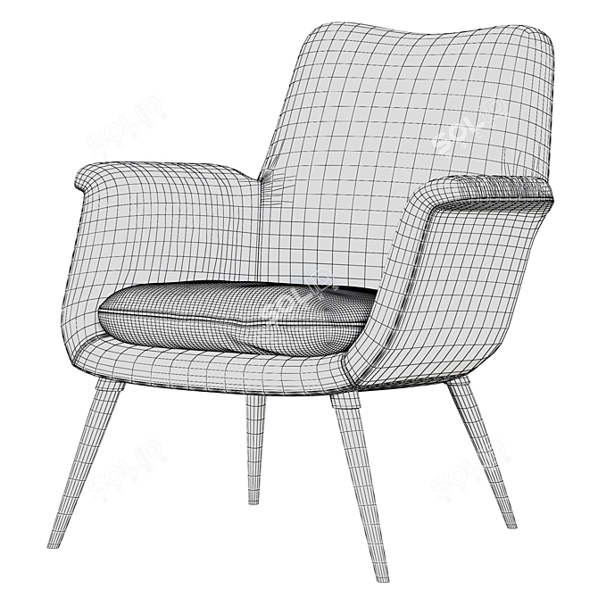 Contemporary Finley Lounge Chair 3D model image 1