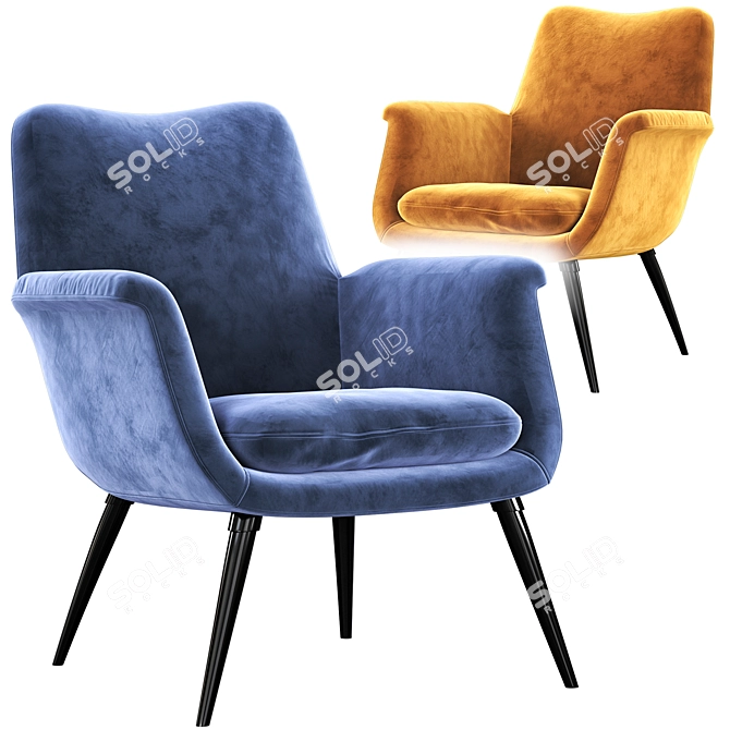 Contemporary Finley Lounge Chair 3D model image 3