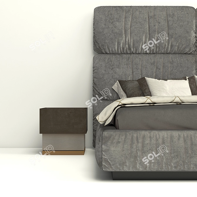 Luxury Linen Bed Set 3D model image 2