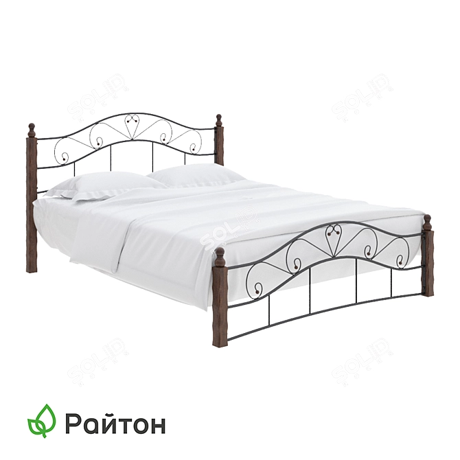 Stylish Garda 9R Metal Bed 3D model image 1