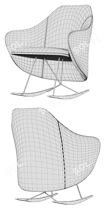 Modern Rocking Armchair Segis Taxido: Sleek Design for Ultimate Comfort 3D model image 5