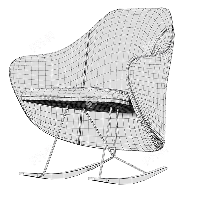 Modern Rocking Armchair Segis Taxido: Sleek Design for Ultimate Comfort 3D model image 9