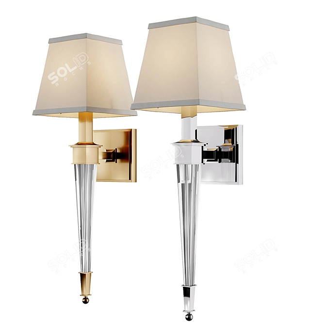 Elegant Ruskin Silk Wall Sconce 3D model image 2