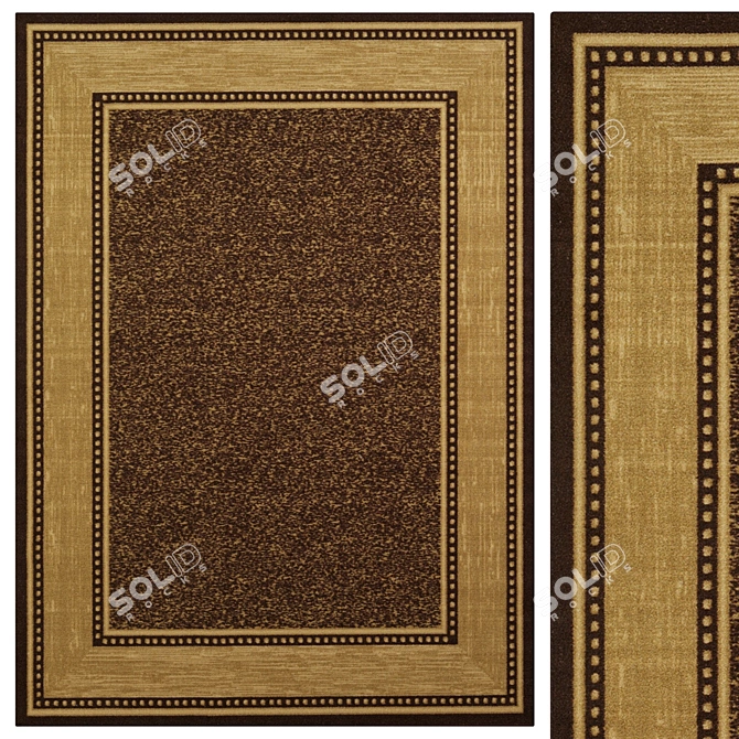 Elegant Border Rug: 2400 x 3300 mm 3D model image 1