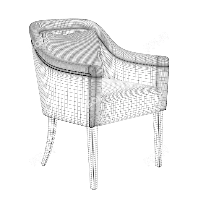 Eugenie Armchair: Classically Modern Comfort 3D model image 5