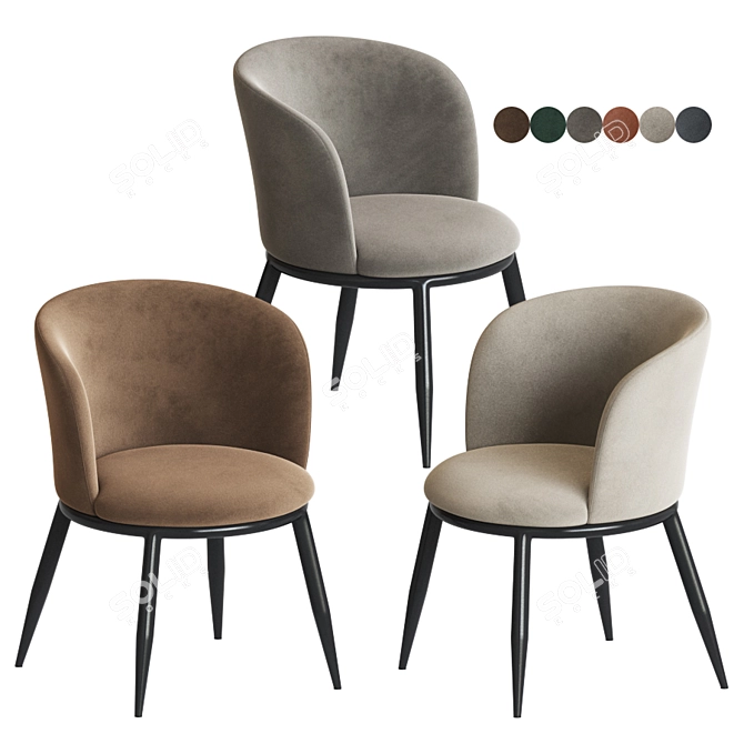 Elegant Eichholtz Filmore Dining Chair 3D model image 3