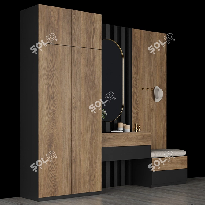 Elegant Hallway Storage Console 3D model image 2