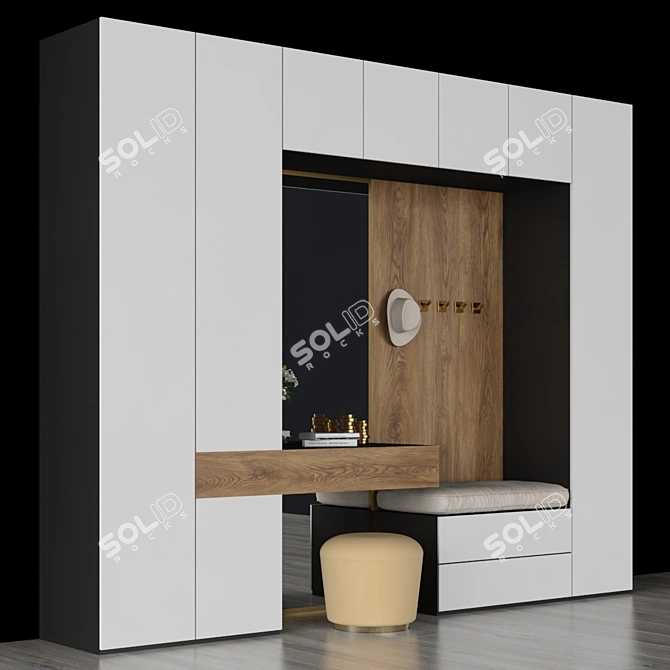 Minimalist Hall Furniture Set 3D model image 2