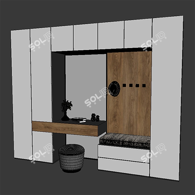 Minimalist Hall Furniture Set 3D model image 3