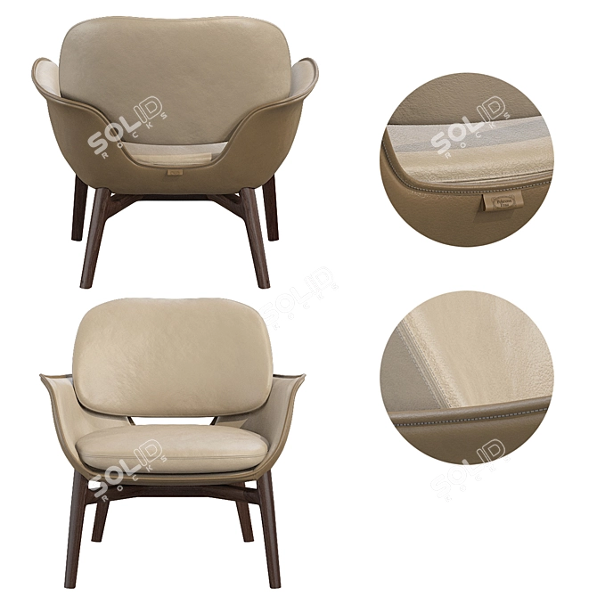 Elegant Italian Design: Martha Armchair 3D model image 3