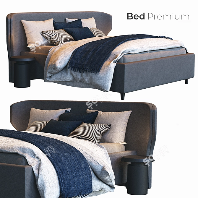 Agata Queen Size Bed: Premium Comfort for Your Interior 3D model image 1