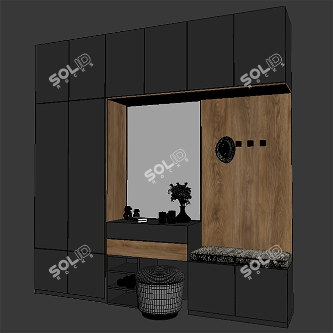 Stylish Hall Furniture Set 3D model image 3