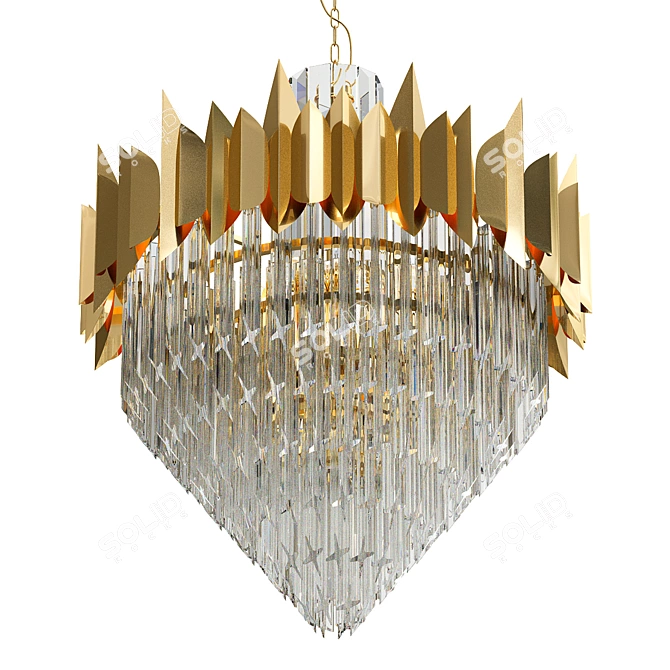 Luxury Six Cascades Chandelier 3D model image 1