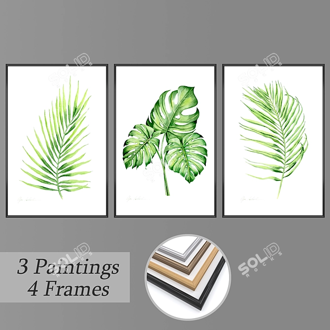 Creative Wall Art Set with Multiple Frames 3D model image 1