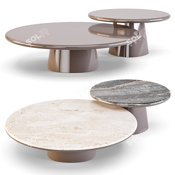 Meridiani Leon: Stylish Coffee and Side Tables 3D model image 2