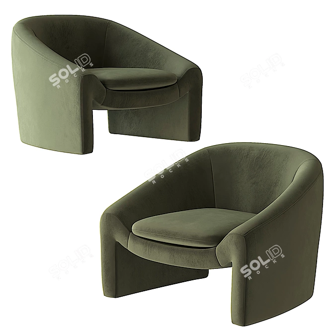 Elegant Pistachio Shona Accent Chair 3D model image 2