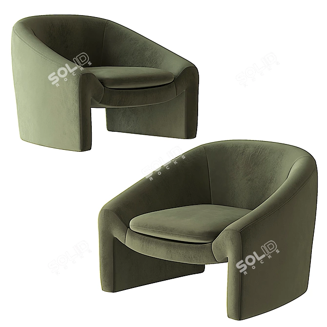 Elegant Pistachio Shona Accent Chair 3D model image 3