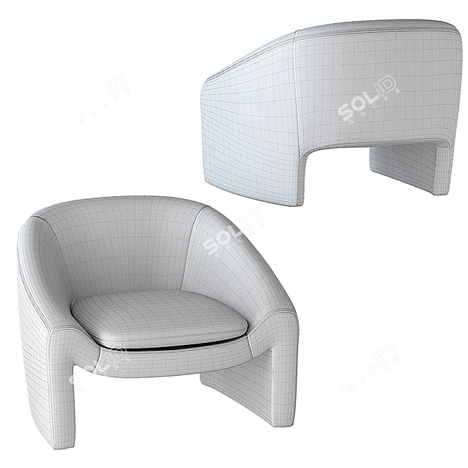 Elegant Pistachio Shona Accent Chair 3D model image 5