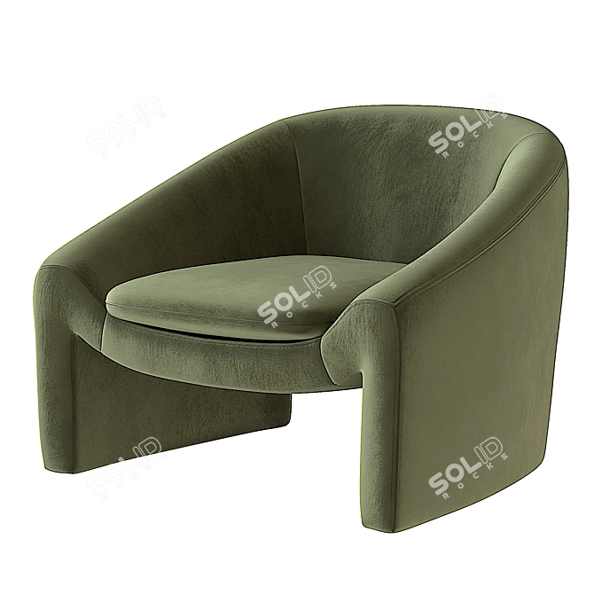 Elegant Pistachio Shona Accent Chair 3D model image 6