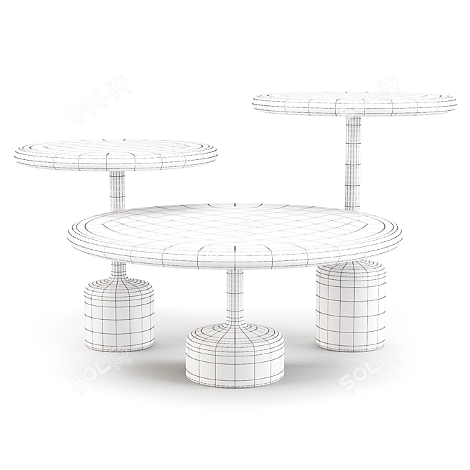 Fucina Tavolotto: Elegant Steel Coffee & Side Tables 3D model image 4