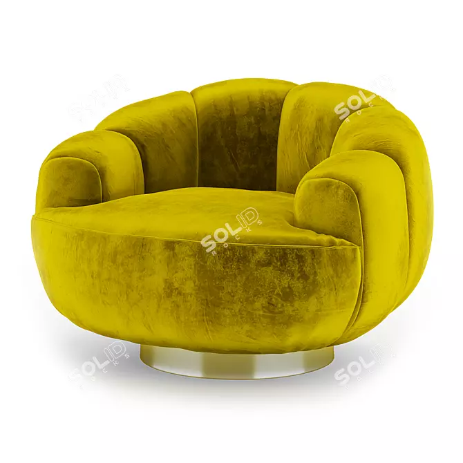 Infinity Velvet Senape Armchair: Giopagani Ornella 3D model image 1