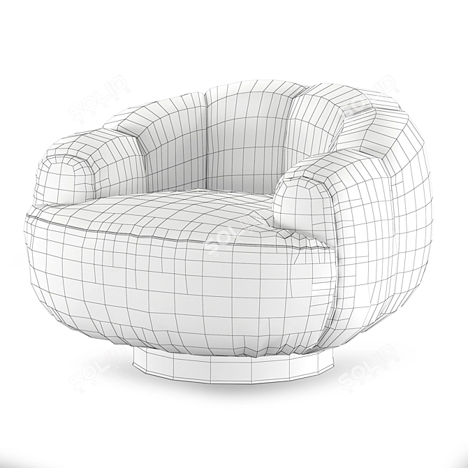 Infinity Velvet Senape Armchair: Giopagani Ornella 3D model image 5