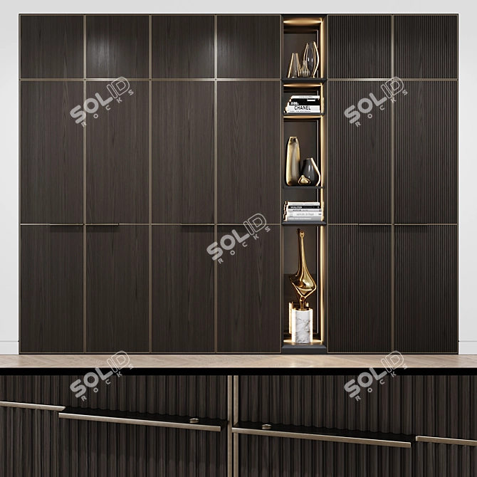 Modern Fusion Wardrobe 3D model image 1