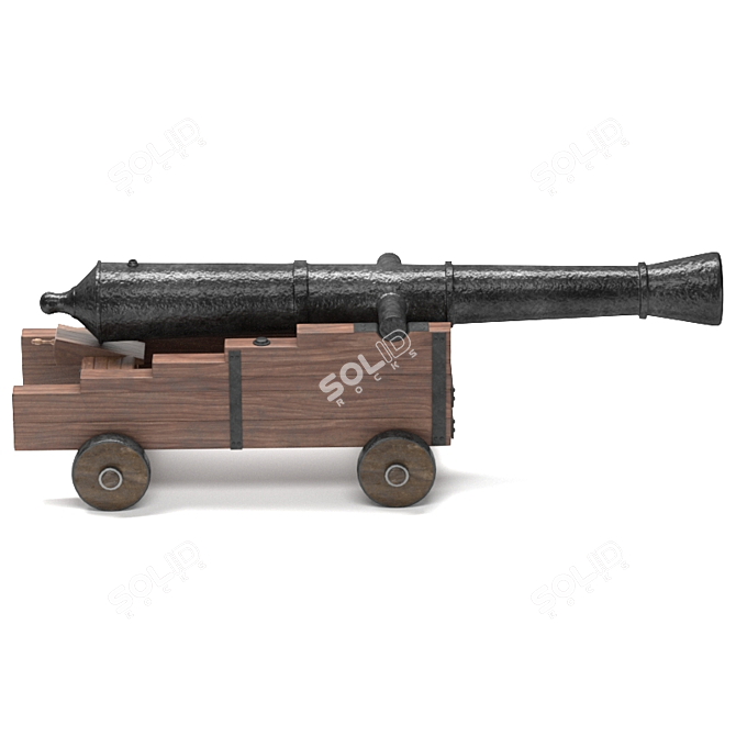 19th Century Ship and Fortress Cannon 3D model image 4