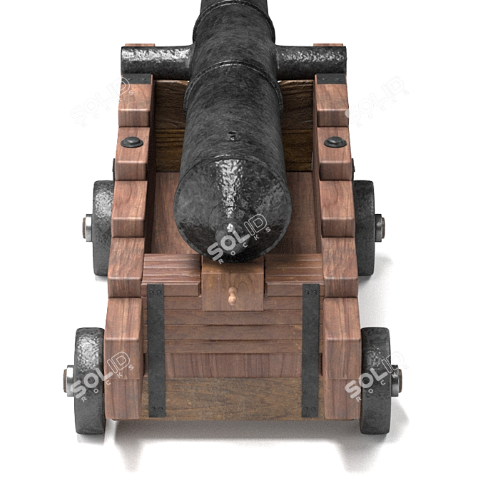 19th Century Ship and Fortress Cannon 3D model image 5