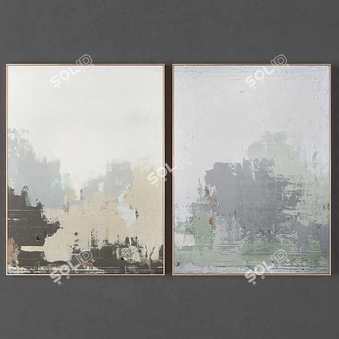 Modern Frames Collection: 2 Pieces, 1000x750mm & High-resolution 2500x2500px Unwrapped Textures 3D model image 1