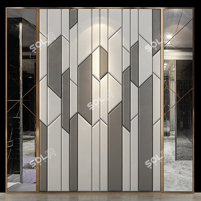 Modern Abstract Wall Panel 3D model image 1