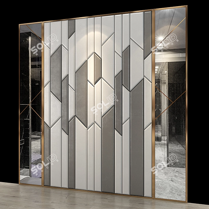 Modern Abstract Wall Panel 3D model image 2