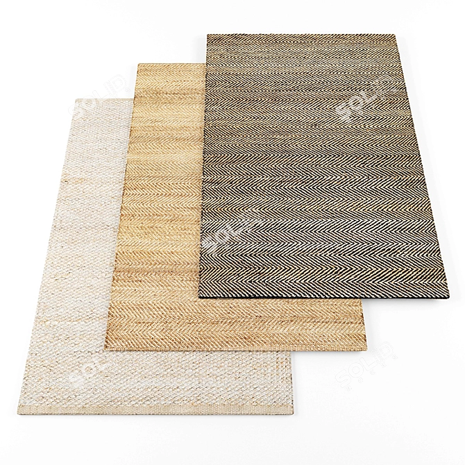 Chic Rug Collection - 3pcs Set 3D model image 1