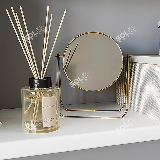 Elegant Decorative Shelf Set 3D model image 4